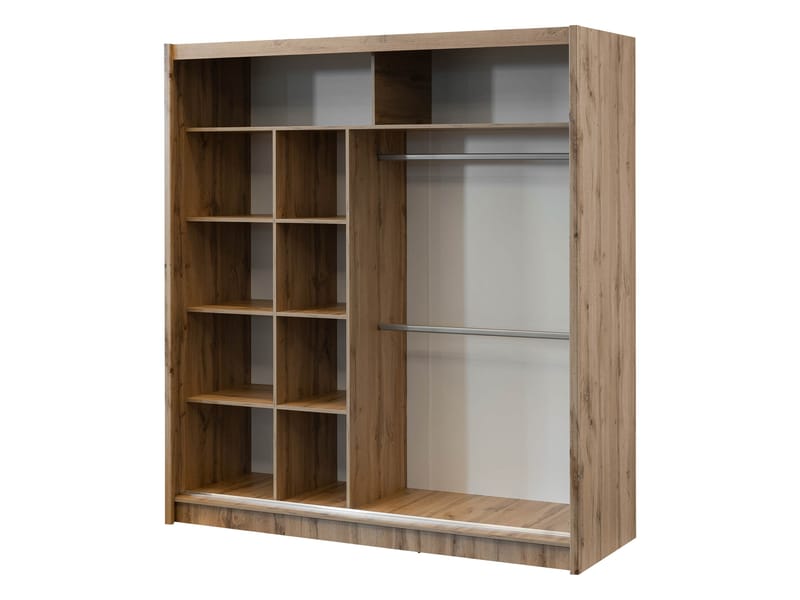 Swanley Garderobeskapeskap med speil 203x215 cm - Brun/Hvit - Oppbevaring - Klesoppbevaring - Garderober & garderobesystem