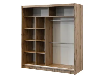 Swanley Garderobeskapeskap med speil 203x215 cm - Brun/Hvit - Oppbevaring - Klesoppbevaring - Garderober & garderobesystem