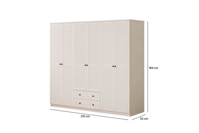Sylvenor Garderobe 210x184 cm - Matt Hvit - Oppbevaring - Klesoppbevaring - Garderober & garderobesystem