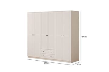 Sylvenor Garderobe 210x184 cm - Matt Hvit - Oppbevaring - Klesoppbevaring - Garderober & garderobesystem