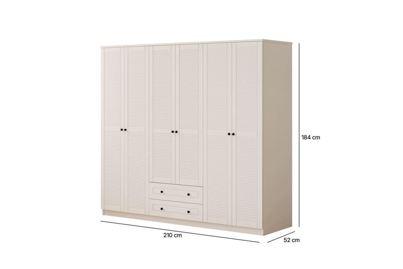 Sylvenor Garderobe 210x184 cm - Matt Hvit - Oppbevaring - Klesoppbevaring - Garderober & garderobesystem