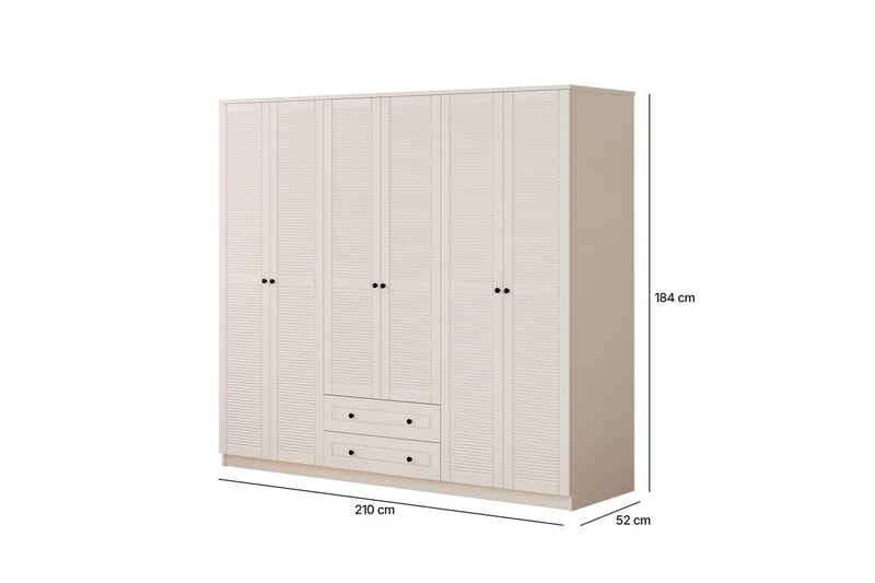 Sylvenor Garderobe 210x184 cm - Matt Hvit - Oppbevaring - Klesoppbevaring - Garderober & garderobesystem