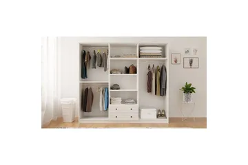 Sylvenor Garderobe 210x184 cm - Matt Hvit - Oppbevaring - Klesoppbevaring - Garderober & garderobesystem
