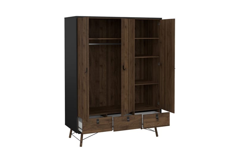 Tadami Garderobe 150x200 cm - Svart/Natur - Oppbevaring - Klesoppbevaring - Garderober & garderobesystem