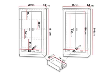 Tadeusz Garderobe 90x57x190 cm - Oppbevaring - Klesoppbevaring - Garderober & garderobesystem