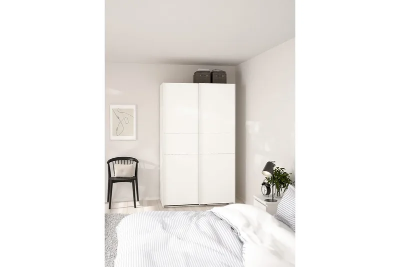 Takeru Garderobe 119x200 cm - Hvit - Oppbevaring - Klesoppbevaring - Garderober & garderobesystem