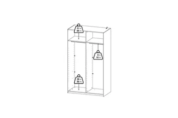 Takeru Garderobe 119x200 cm - Svart - Oppbevaring - Klesoppbevaring - Garderober & garderobesystem