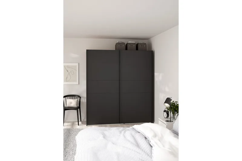 Takeru Garderobe 179x200 cm - Svart - Oppbevaring - Klesoppbevaring - Garderober & garderobesystem