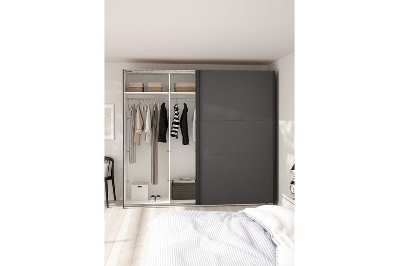 Takeru Garderobe 244x221 cm - Grå - Oppbevaring - Klesoppbevaring - Garderober & garderobesystem