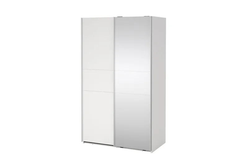 Takeru Garderobe med Speil 119x200 cm - Hvit - Oppbevaring - Klesoppbevaring - Garderober & garderobesystem