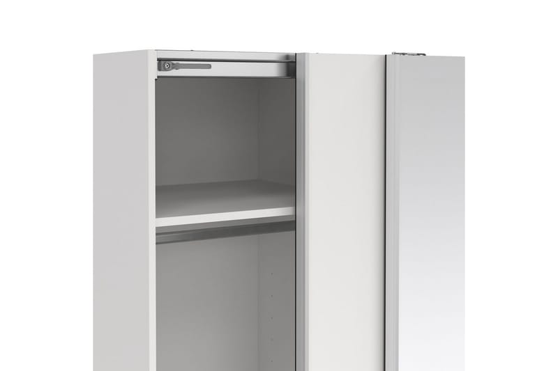 Takeru Garderobe med Speil 119x200 cm - Hvit - Oppbevaring - Klesoppbevaring - Garderober & garderobesystem