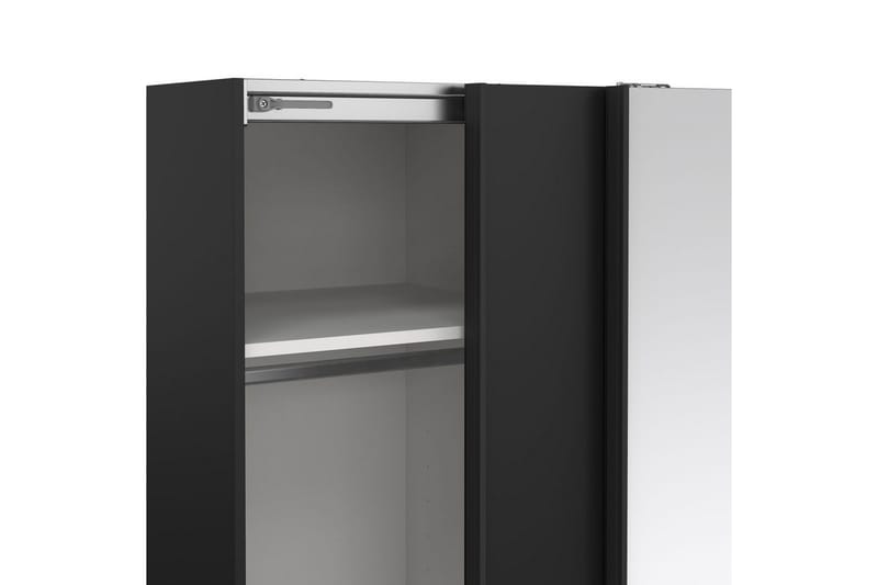Takeru Garderobe med Speil 119x200 cm - Svart - Oppbevaring - Klesoppbevaring - Garderober & garderobesystem