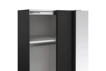 Takeru Garderobe med Speil 119x200 cm - Svart - Oppbevaring - Klesoppbevaring - Garderober & garderobesystem