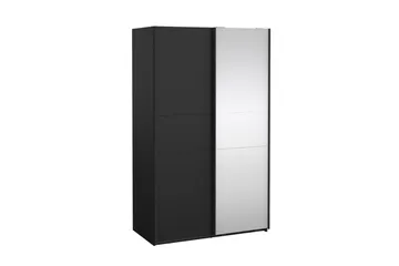 Takeru Garderobe med Speil 119x200 cm - Svart - Oppbevaring - Klesoppbevaring - Garderober & garderobesystem