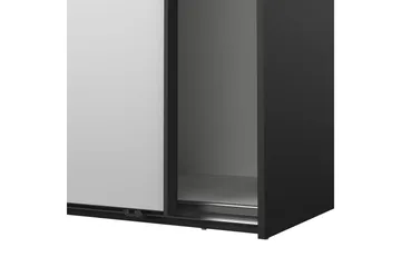 Takeru Garderobe med Speil 119x200 cm - Svart - Oppbevaring - Klesoppbevaring - Garderober & garderobesystem