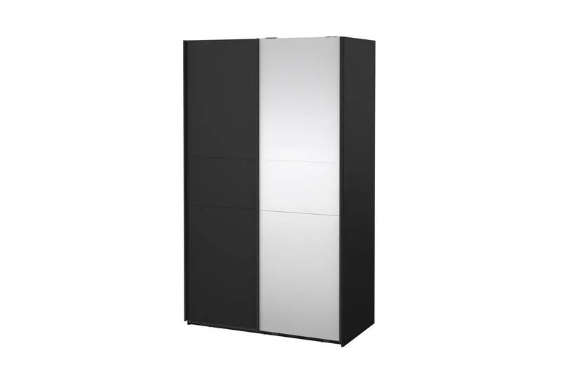 Takeru Garderobe med Speil 119x200 cm, Svart