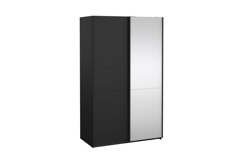 Takeru Garderobe med Speil 119x200 cm - Svart - Oppbevaring - Klesoppbevaring - Garderober & garderobesystem