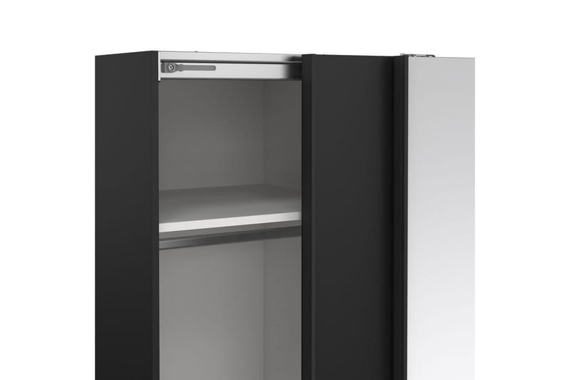 Takeru Garderobe med Speil 119x200 cm - Svart - Oppbevaring - Klesoppbevaring - Garderober & garderobesystem