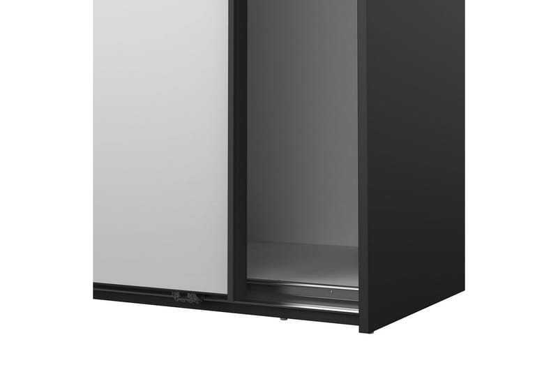 Takeru Garderobe med Speil 119x200 cm - Svart - Oppbevaring - Klesoppbevaring - Garderober & garderobesystem