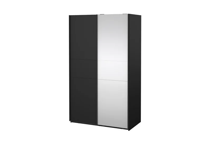 Takeru Garderobe med Speil 119x200 cm, Svart