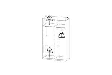Takeru Garderobe med Speil 119x200 cm - Svart - Oppbevaring - Klesoppbevaring - Garderober & garderobesystem