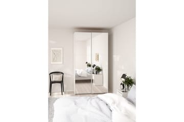 Takeru Garderobe med Speil 119x220 cm - Hvit - Oppbevaring - Klesoppbevaring - Garderober & garderobesystem