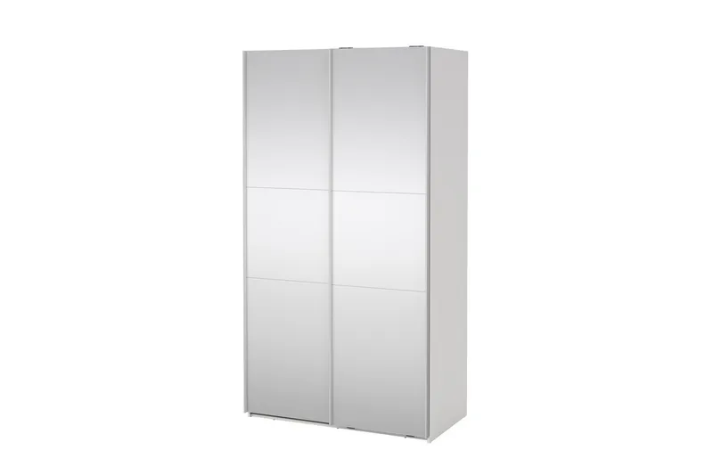 Takeru Garderobe med Speil 119x220 cm, Hvit