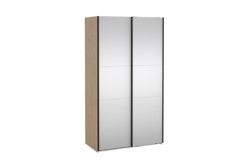 Takeru Garderobe med Speil 119x220 cm - Natur - Oppbevaring - Klesoppbevaring - Garderober & garderobesystem