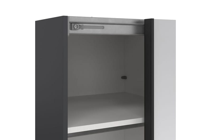 Takeru Garderobe med Speil 119x220 cm - Svart - Oppbevaring - Klesoppbevaring - Garderober & garderobesystem