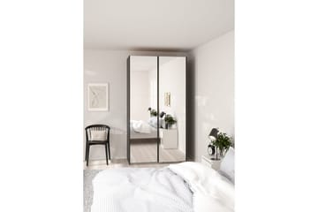 Takeru Garderobe med Speil 119x220 cm - Svart - Oppbevaring - Klesoppbevaring - Garderober & garderobesystem