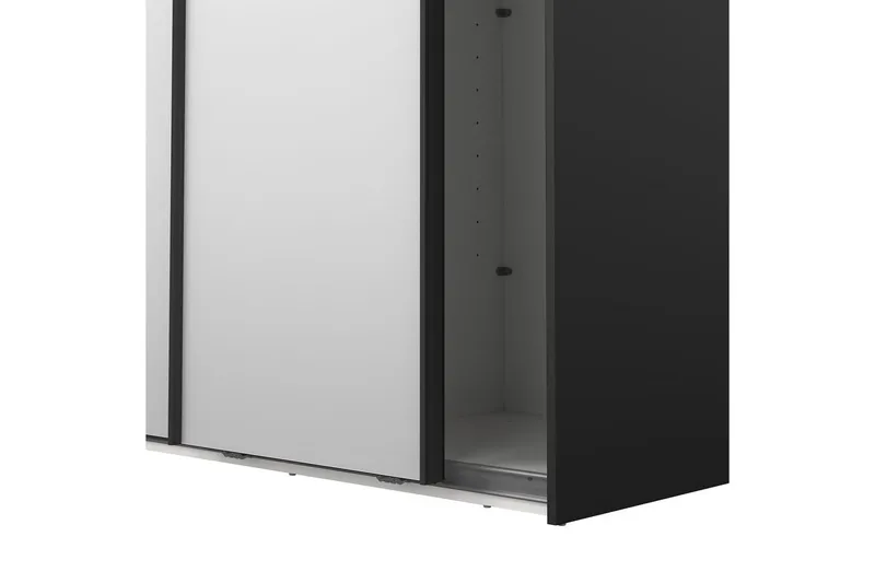 Takeru Garderobe med Speil 119x220 cm - Svart - Oppbevaring - Klesoppbevaring - Garderober & garderobesystem