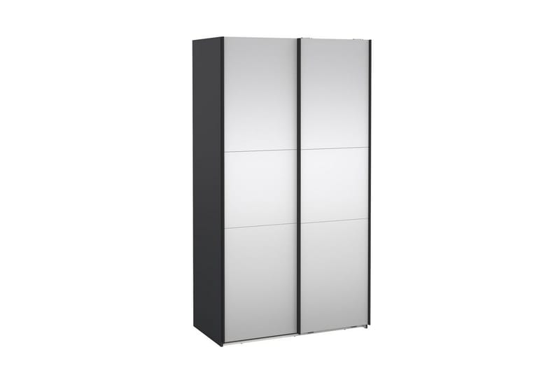Takeru Garderobe med Speil 119x220 cm - Svart - Oppbevaring - Klesoppbevaring - Garderober & garderobesystem
