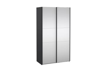 Takeru Garderobe med Speil 119x220 cm - Svart - Oppbevaring - Klesoppbevaring - Garderober & garderobesystem