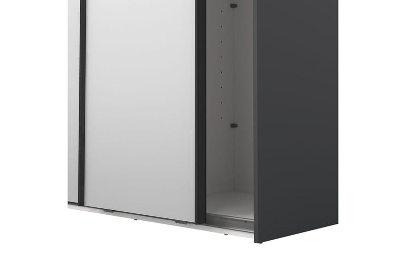 Takeru Garderobe med Speil 119x220 cm - Svart - Oppbevaring - Klesoppbevaring - Garderober & garderobesystem