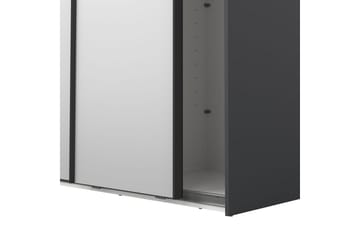Takeru Garderobe med Speil 119x220 cm - Svart - Oppbevaring - Klesoppbevaring - Garderober & garderobesystem