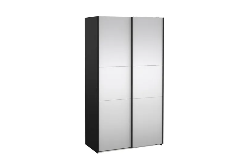 Takeru Garderobe med Speil 119x220 cm - Svart - Oppbevaring - Klesoppbevaring - Garderober & garderobesystem