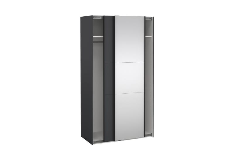 Takeru Garderobe med Speil 119x221 cm - Grå - Oppbevaring - Klesoppbevaring - Garderober & garderobesystem
