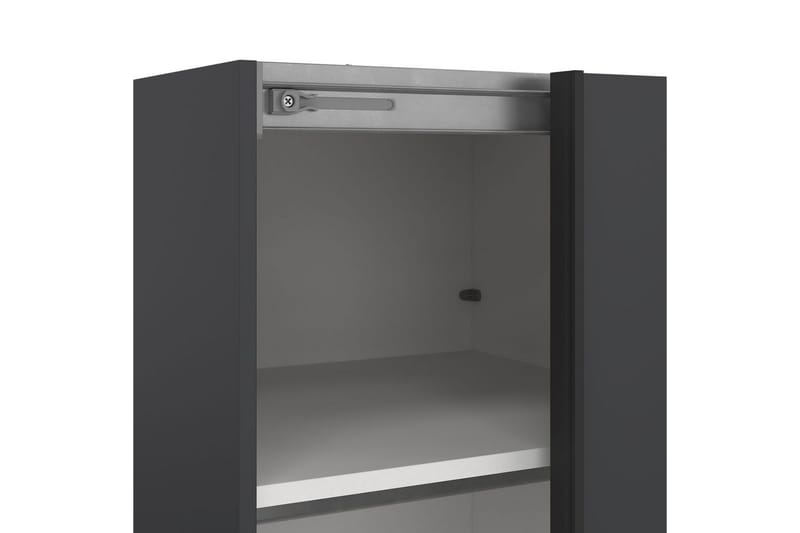 Takeru Garderobe med Speil 119x221 cm - Grå - Oppbevaring - Klesoppbevaring - Garderober & garderobesystem