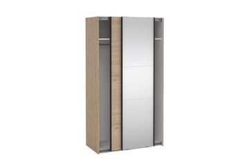 Takeru Garderobe med Speil 119x221 cm - Gråfarget tre - Oppbevaring - Klesoppbevaring - Garderober & garderobesystem