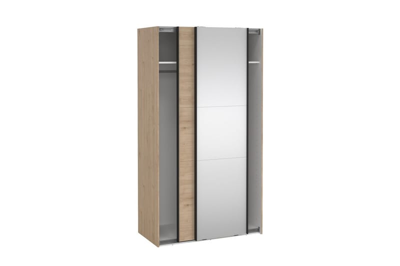 Takeru Garderobe med Speil 119x221 cm - Gråfarget tre - Oppbevaring - Klesoppbevaring - Garderober & garderobesystem