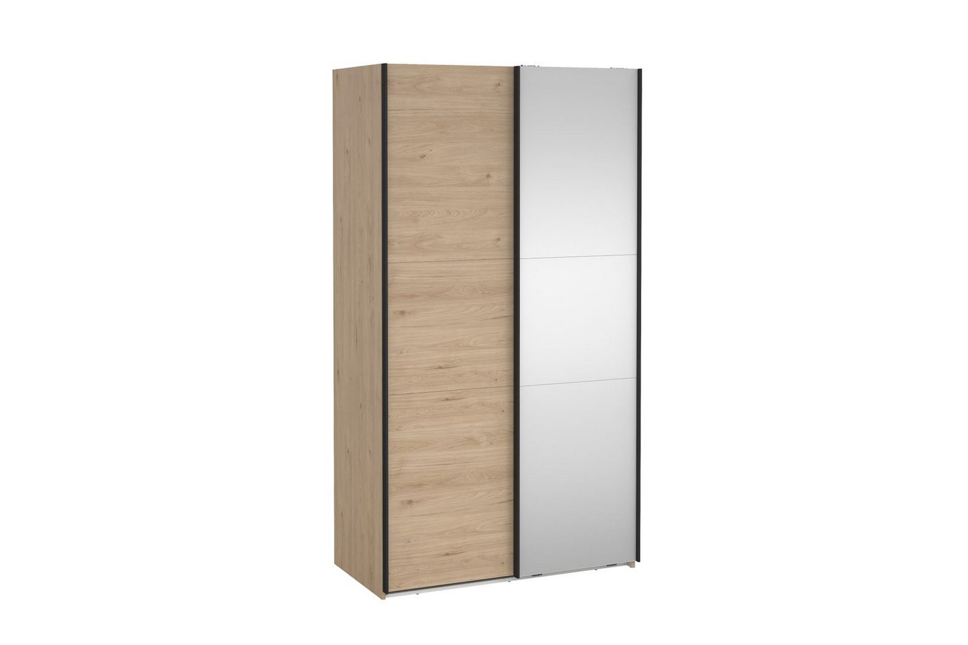 Takeru Garderobe med Speil 119x221 cm - Gråfarget tre - Oppbevaring - Klesoppbevaring - Garderober & garderobesystem