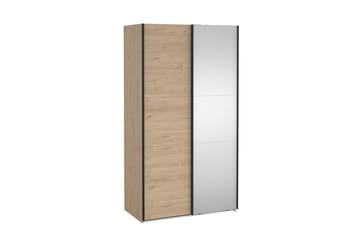 Takeru Garderobe med Speil 119x221 cm - Gråfarget tre - Oppbevaring - Klesoppbevaring - Garderober & garderobesystem