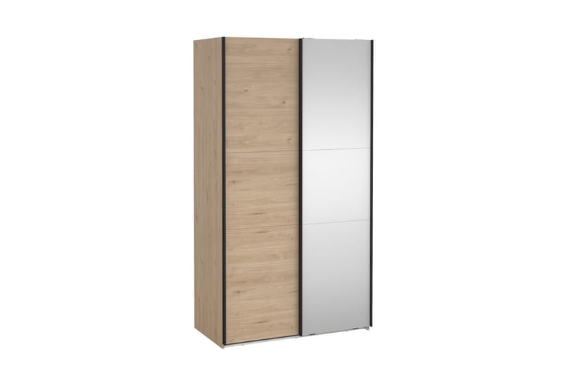 Takeru Garderobe med Speil 119x221 cm - Gråfarget tre - Oppbevaring - Klesoppbevaring - Garderober & garderobesystem