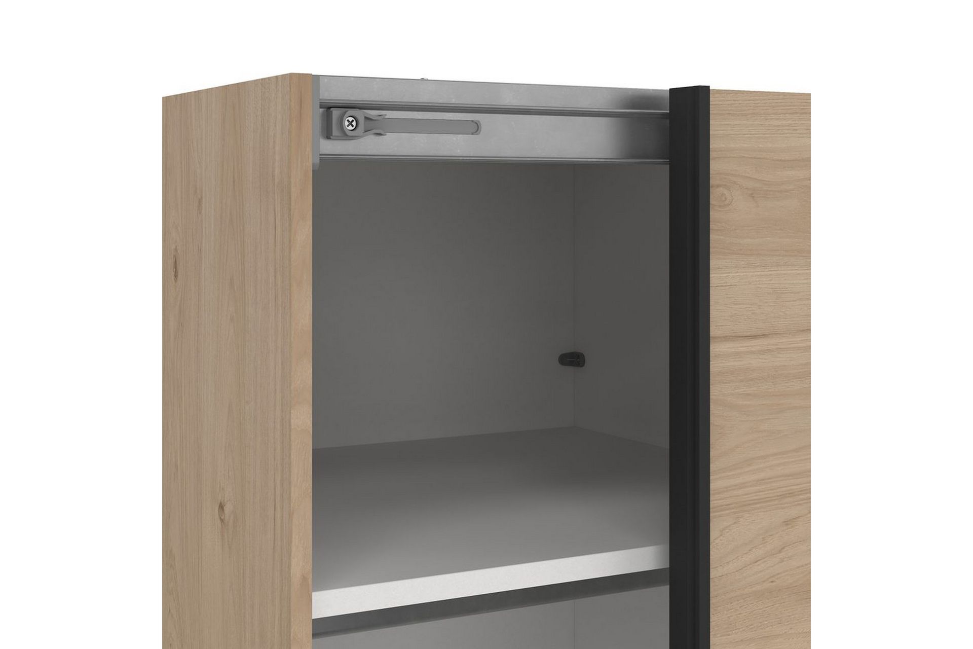 Takeru Garderobe med Speil 119x221 cm - Gråfarget tre - Oppbevaring - Klesoppbevaring - Garderober & garderobesystem