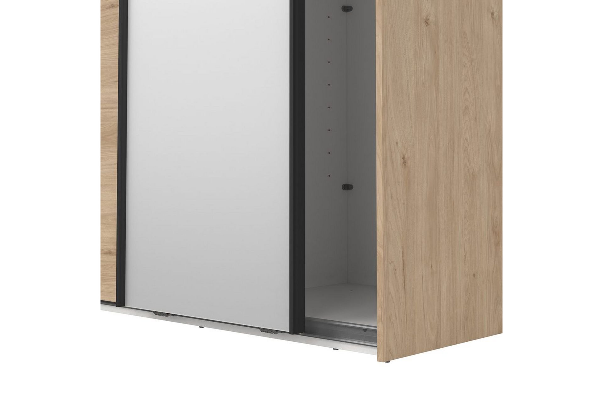 Takeru Garderobe med Speil 119x221 cm - Gråfarget tre - Oppbevaring - Klesoppbevaring - Garderober & garderobesystem