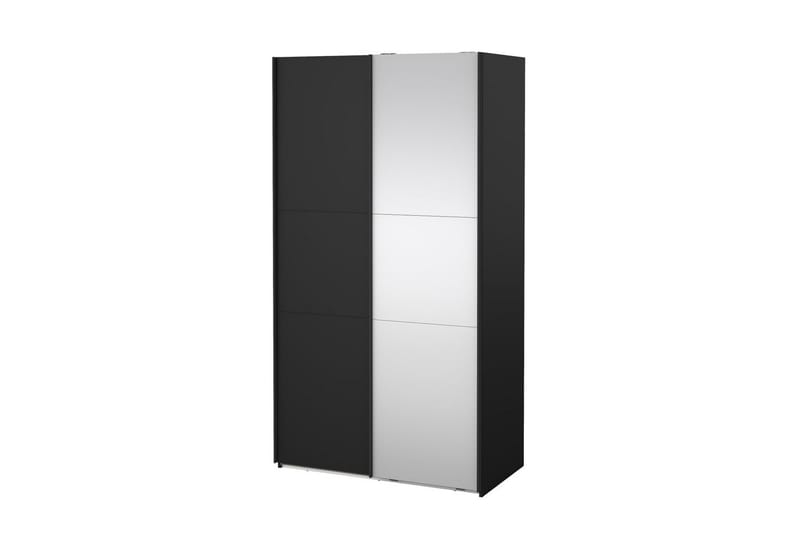 Takeru Garderobe med Speil 119x221 cm - Svart - Oppbevaring - Klesoppbevaring - Garderober & garderobesystem