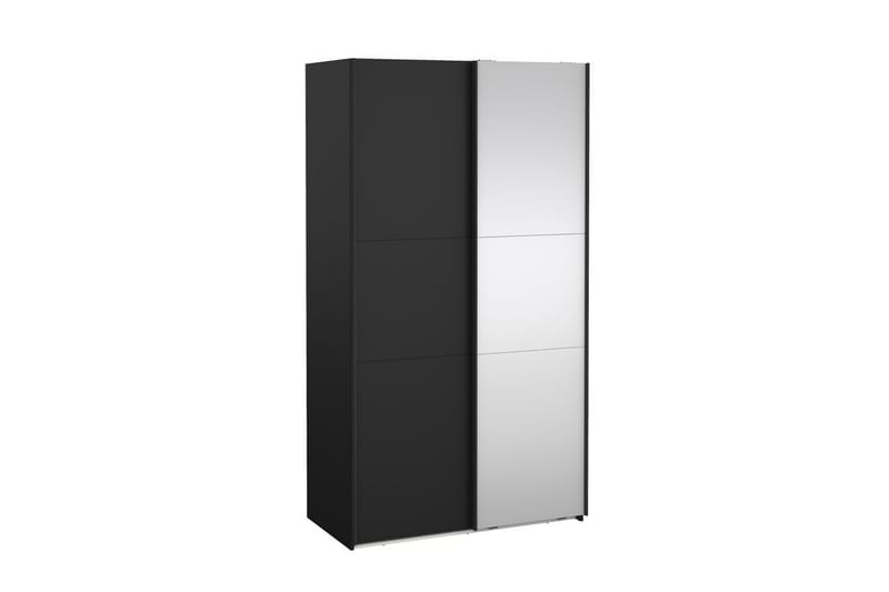 Takeru Garderobe med Speil 119x221 cm - Svart - Oppbevaring - Klesoppbevaring - Garderober & garderobesystem
