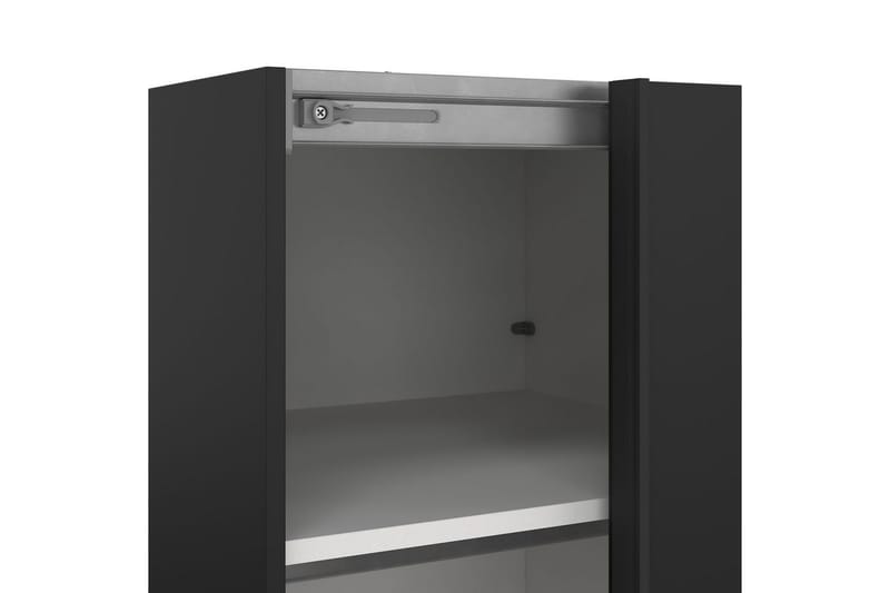 Takeru Garderobe med Speil 119x221 cm - Svart - Oppbevaring - Klesoppbevaring - Garderober & garderobesystem