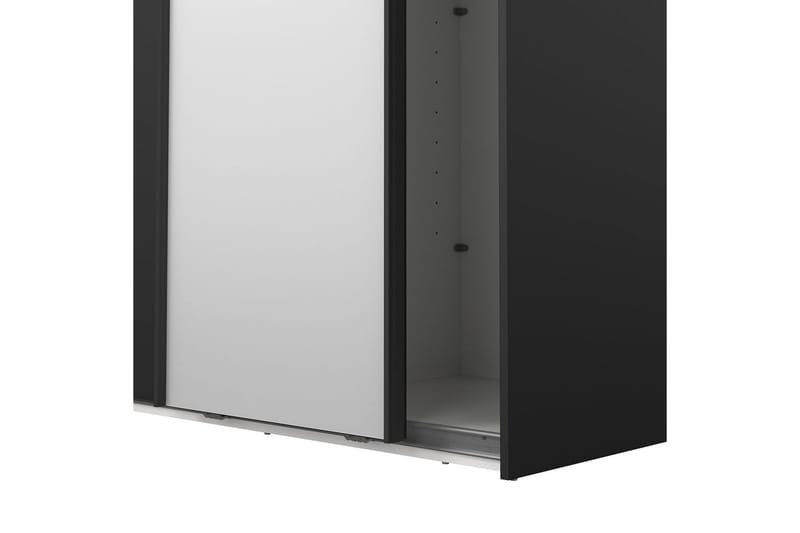 Takeru Garderobe med Speil 119x221 cm - Svart - Oppbevaring - Klesoppbevaring - Garderober & garderobesystem