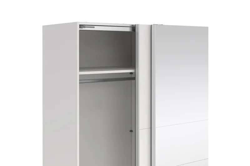 Takeru Garderobe med Speil 179x200 cm - Hvit - Oppbevaring - Klesoppbevaring - Garderober & garderobesystem